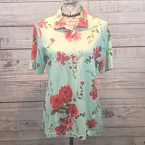 ISAACMIRAHI LIVE polo style button neck top - Picture 1 of 8